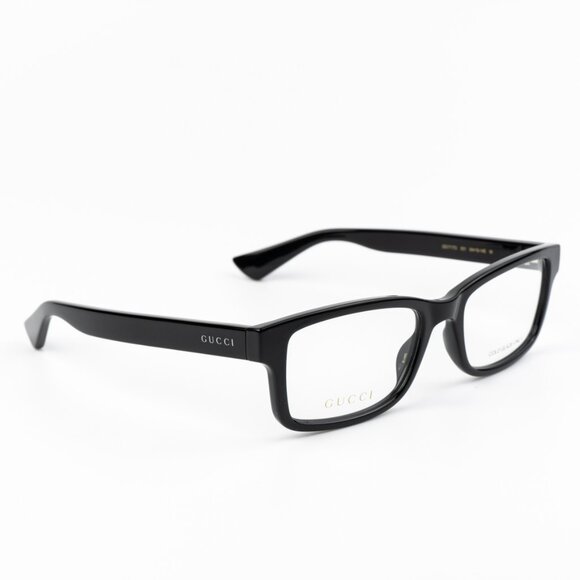 NEW Gucci GG1717O 001 Black Rectangle Unisex Eyeglasses - Picture 1 of 11